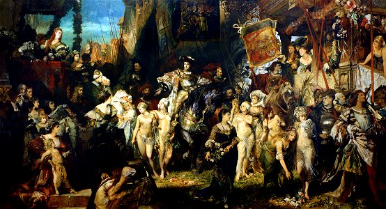 Makart hans der einzug karls v in antwerpen