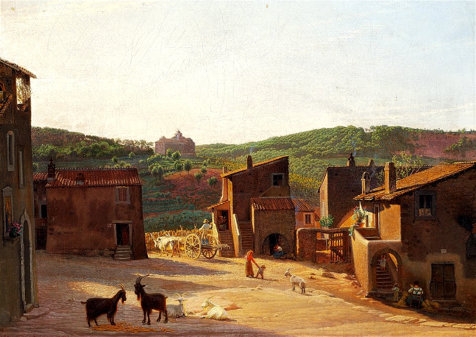 Markedsplads i Ariccia (1858)