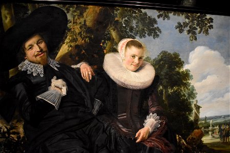 Marriage Portrait of Isaac Massa and Beatrix van der Laen by Frans Hals - detail (1)