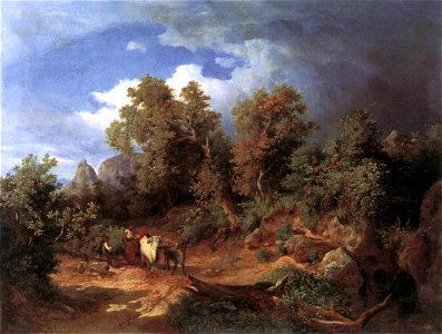Markó, Károly - Landscape with Oxcart (1851)