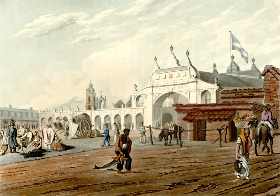 Market Place - Emeric Essex Vidal - Picturesque illustrations of Buenos Ayres and Monte Video (1820)