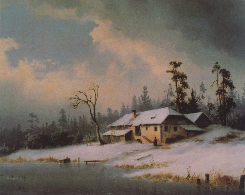 Markus Pernhart - Winterlandschaft mit Fischerhaus