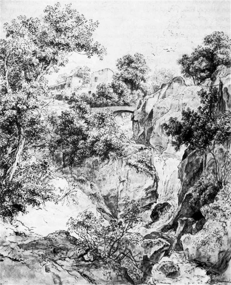 Markó, Károly - Landscape with Waterfall (ca1840)