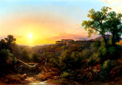 Markó, Károly - Italian landscape with villas (1873)