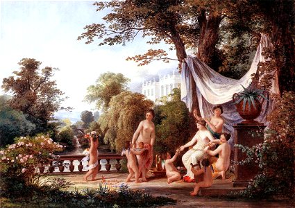 Markó, Károly - The Toilette of Venus (ca 1830). Free illustration for personal and commercial use.