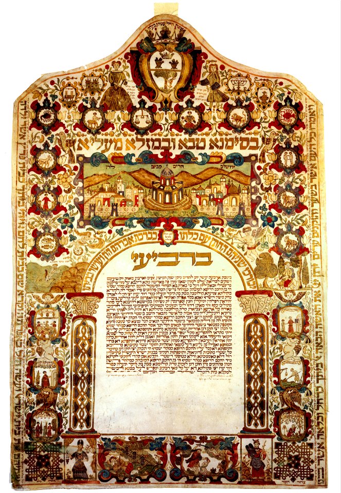 Marriage contract (ketubbah) with a depiction of Jerusalem - Google Art Project