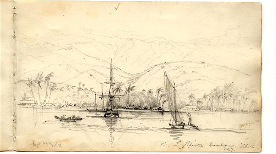 Martens, View in Papeiti Harbour, Tahiti (image 87, page 62r)
