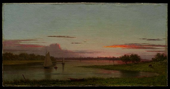 Martin Johnson Heade - Sunset, Black Rock, Connecticut - 47.1174 - Museum of Fine Arts. Free illustration for personal and commercial use.