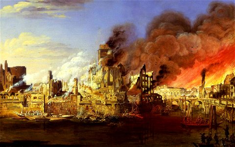 Martens, Ditlev - The Great Fire of Hamburg on May 5, 1842 - Museum für Hamburgische Geschichte