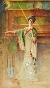 Portrait of a Lady Holding a Crystal Ball by Hamilton Irving Marlatt, 1905