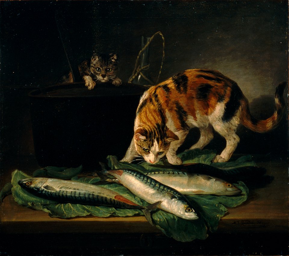 Martin Ferdinand Quadal - Katzen und Fische - 4052 - Österreichische Galerie Belvedere