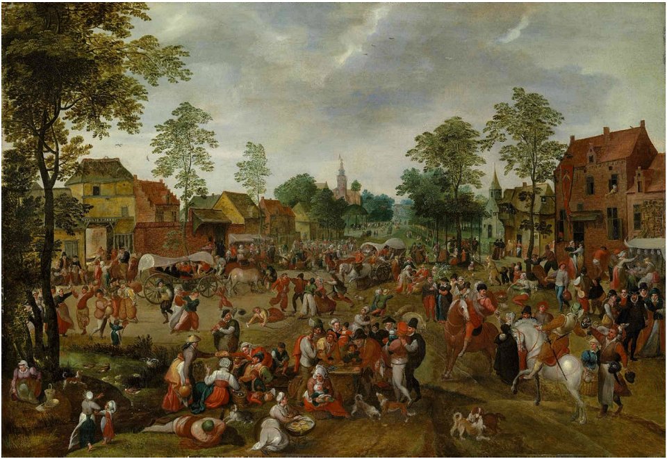 Marten van Cleve I - A village celebrating the kermesse of Saint George