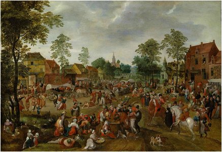 Marten van Cleve I - A village celebrating the kermesse of Saint George