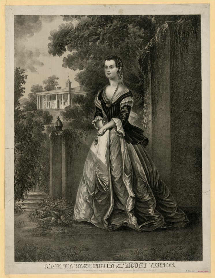 Martha Washington at Mount Vernon - Jacob Rau print. LCCN90705044