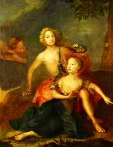Martin Maingaud (active 1692-c. 1725) - Frederick Prince of Wales (1707-1751) and Princess Amelia (1711-1786) (^) - RCIN 404986 - Royal Collection