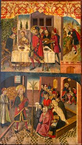 Martin de Soria - Saint Christopher Taking Leave of the King Who Feared Satan, Saint Christopher and His Converts - 1962.965 - Art Institute of Chicago