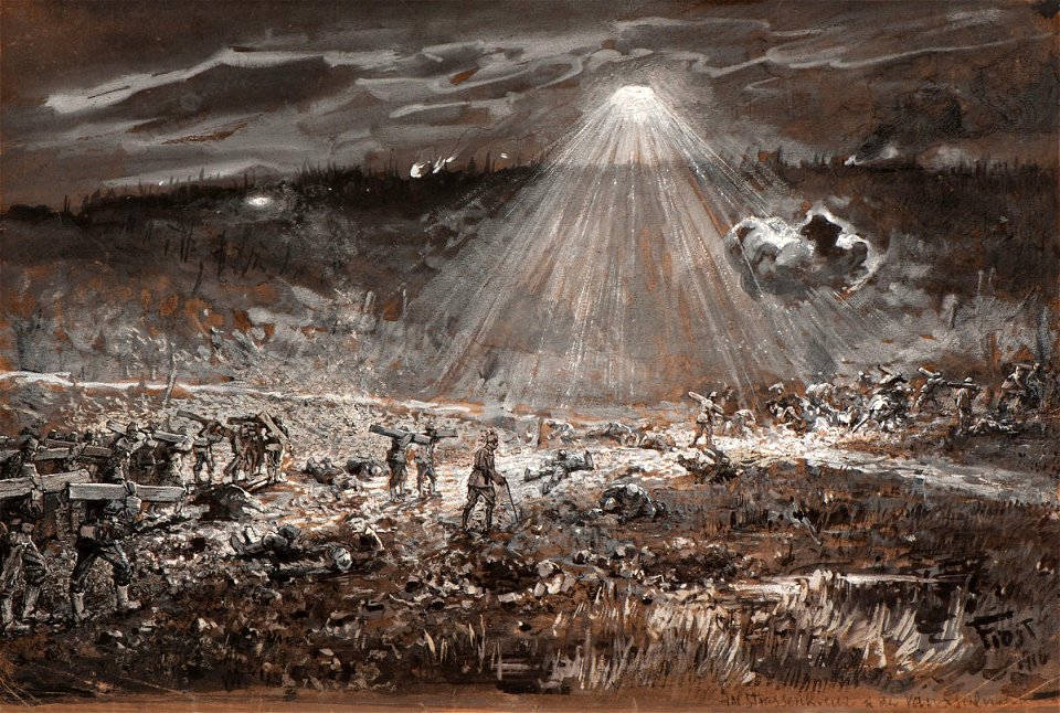 Martin Frost Am Strassenkreuz in der Vauxschlucht 1916