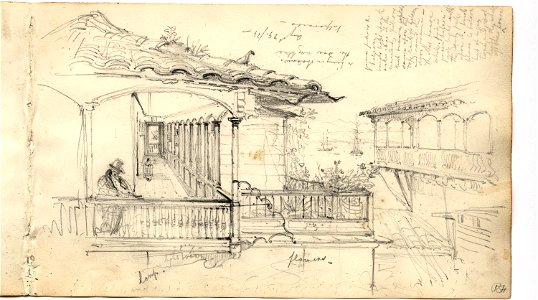Martens, Valparaiso -balconies of houses- (image 56, page 38r)