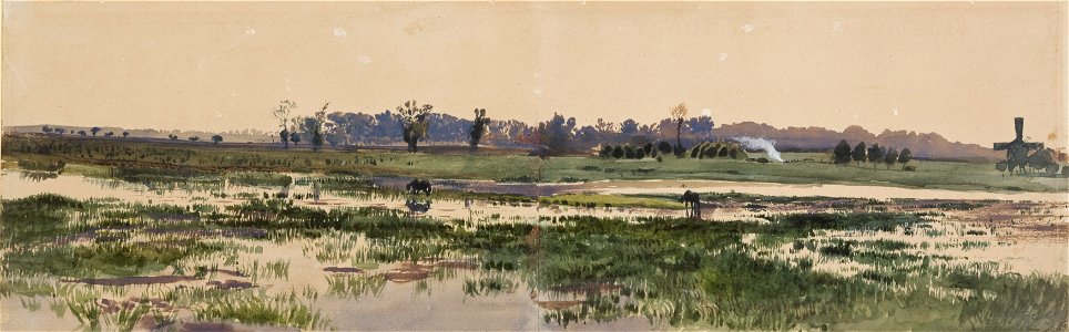 Marsh Landscape, watercolour, 1880-1890