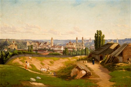 Józef Marszewski - Vilnius viewed from Tauras Hill (1872)