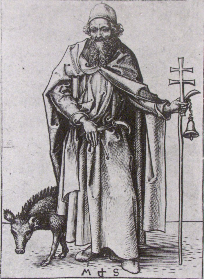 Martin Schongauer - Der heilige Antonius stehend (L 53)