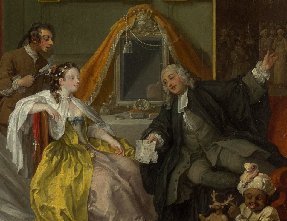 Marriage A-la-Mode 4, The Toilette - William Hogarth (cropped)