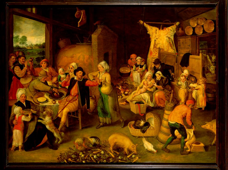 Marten van Cleve, , Kunsthistorisches Museum Wien, Gemäldegalerie - Bauernstube mit vornehmen Besuchern - GG 969 - Kunsthistorisches Museum