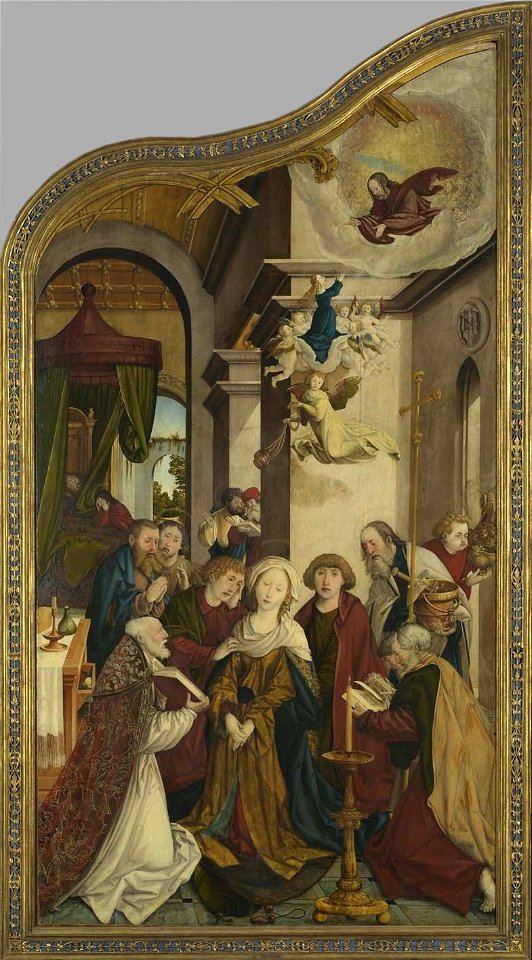 Martin Schaffner - Wettenhauser Hochaltar, Tod Mariae Rückseite, Abschied Christi (rechte Hälfte) mit Stifter Ulrich Hieber - 674 - Bavarian State Painting Collections