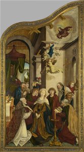 Martin Schaffner - Wettenhauser Hochaltar, Tod Mariae Rückseite, Abschied Christi (rechte Hälfte) mit Stifter Ulrich Hieber - 674 - Bavarian State Painting Collections