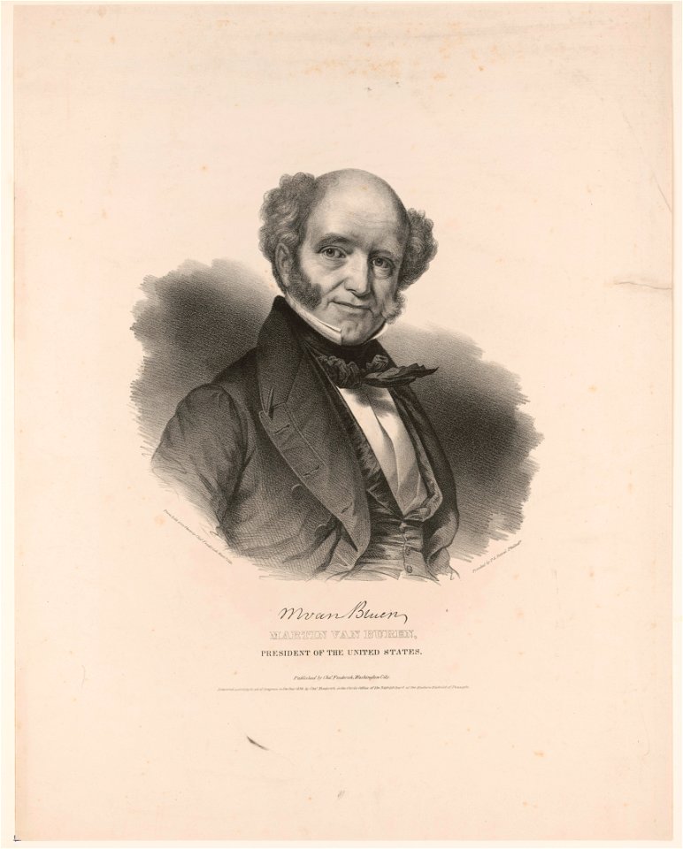 Martin Van Buren, President of the United States - from life & on stone by Chas. Fenderich Washn. City ; printed by P.S. Duval, Philada. LCCN2012648814