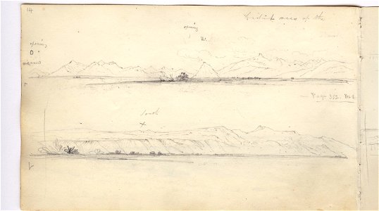 Martens, -The Cordilleras seen some distance from the mouth of the Santa Cruz River- (image 21, page 14v)