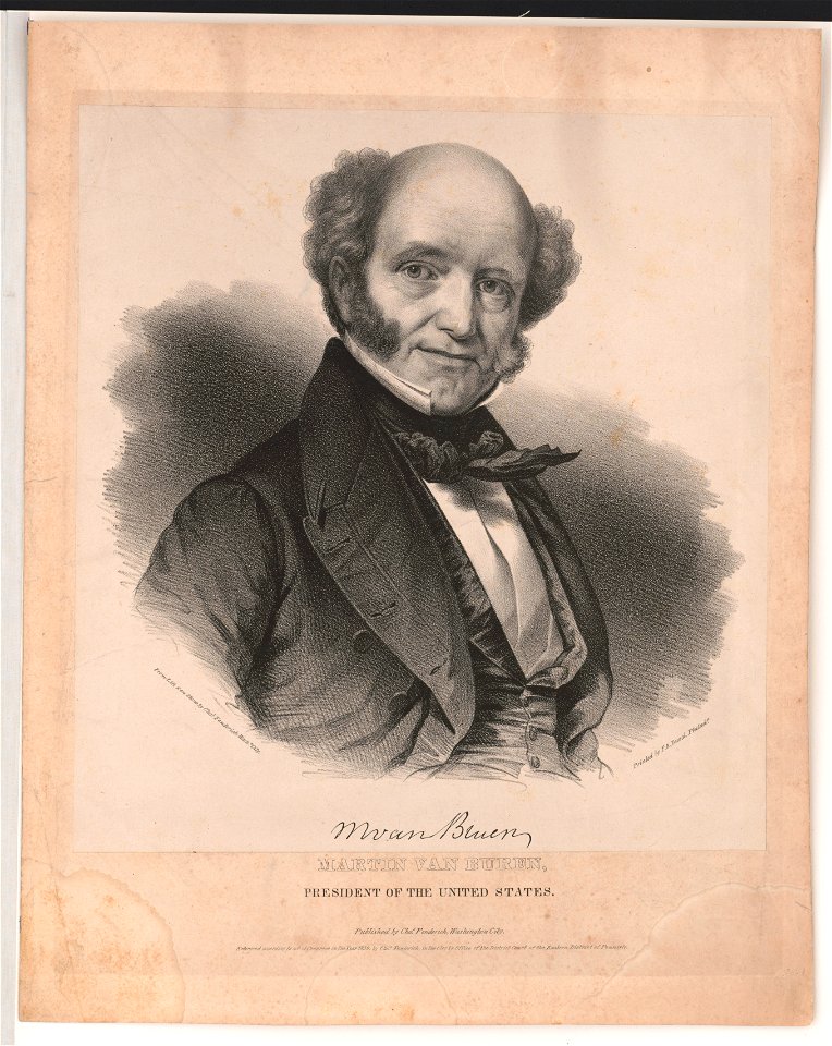 Martin Van Buren, President of the United States - from life & on stone by Chas. Fenderich Washn. City ; printed by P.S. Duval, Philada. LCCN2012648811