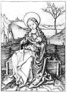 Martin Schongauer - Madonna on the Turf Bench - WGA21030