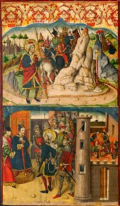 Martin de Soria - Saint Christopher Meets Satan, Saint Christopher before the King of Lycia - 1962.964 - Art Institute of Chicago