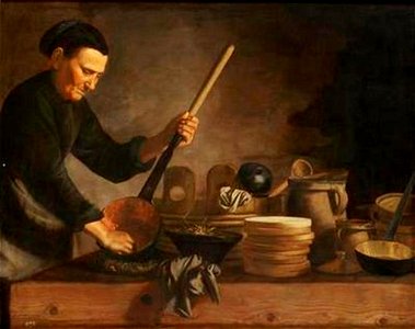Martin Dichtl - Oude vrouw, een steelpan schoonmakend - GG 8536 - Kunsthistorisches Museum