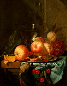 Martinus Nellius (1621-1706) - Still Life with Fruit - 724339 - National Trust. Free illustration for personal and commercial use.