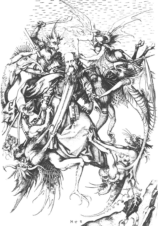 Martin Schongauer - Temptation of St Anthony - WGA21035