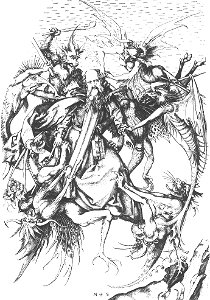 Martin Schongauer - Temptation of St Anthony - WGA21035