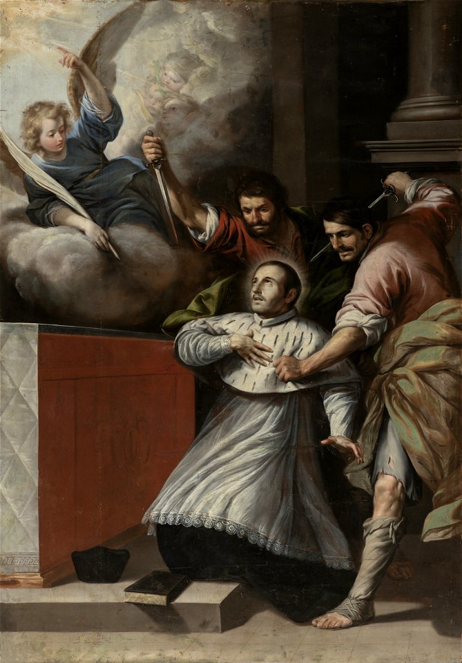 Martirio de San Pedro Arbués, del círculo de Antonio del Castillo (Museo de Bellas Artes de Córdoba)