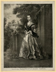 Martha Washington at Mount Vernon - Jacob Rau print. LCCN90705044