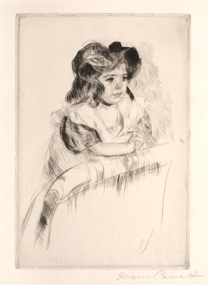 Mary Cassatt (American, 1844-1926) - Margot, Resting Arms on Back of Armchair - 1963.585 - Cleveland Museum of Art