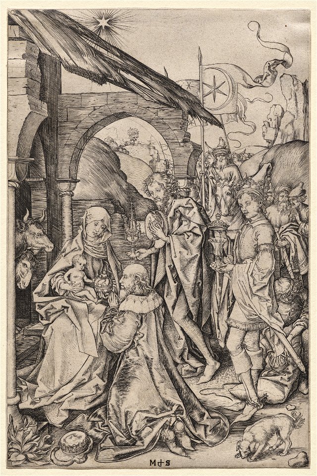 Martin Schongauer (German, c.1450-1491) - Adoration of the Magi - 1942.1070 - Cleveland Museum of Art