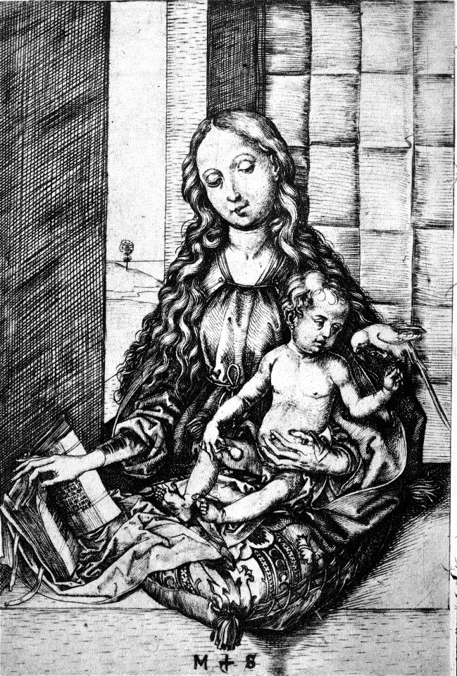 Martin Schongauer - Die Madonna mit dem Papagei (L 37)