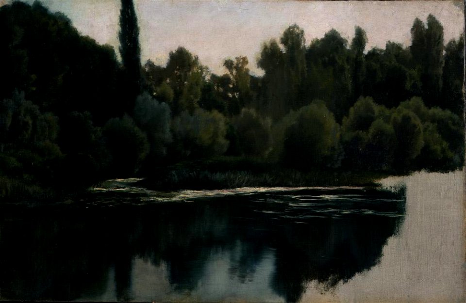 Martín Rico y Ortega - Landscape Study (Pond and Trees) - A123 - Hispanic Society of America