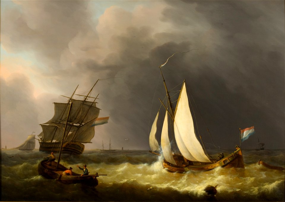 Martinus Schouman - Schepen in een storm - BR2955 - Rijksmuseum Twenthe