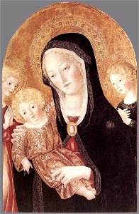 Francesco di Giorgio Martini - Madonna and Child with Two Angels - WGA08107. Free illustration for personal and commercial use.