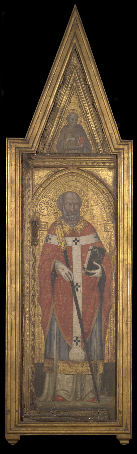 Martino di Bartolomeo di Biagio - Episcopal Saint and Franciscan Monk (gable) - 1943.252 - Yale University Art Gallery