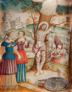 Martyrium des Hl Sebastian mit der Hl Irene von Rom und Begleiterin