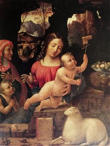 Martino Piazza, Madonna and Child with Saint Elizabeth and St John. Free illustration for personal and commercial use.