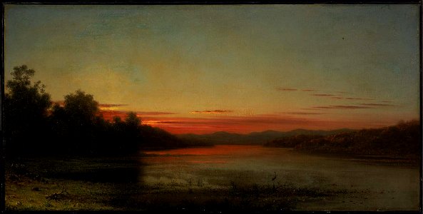 Martin Johnson Heade - Sunset, Lake Champlain - 47.1162 - Museum of Fine Arts. Free illustration for personal and commercial use.